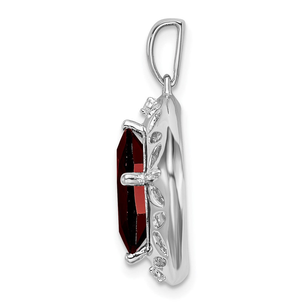 Sterling Silber Anhänger mit Granat und echten Diamanten