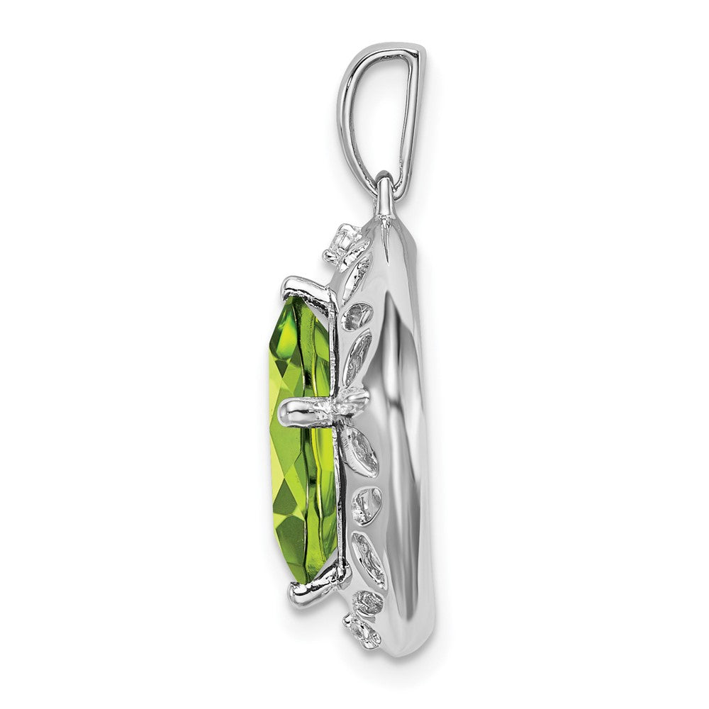 Sterling-Silber-Anhänger mit Peridot und echten Diamanten