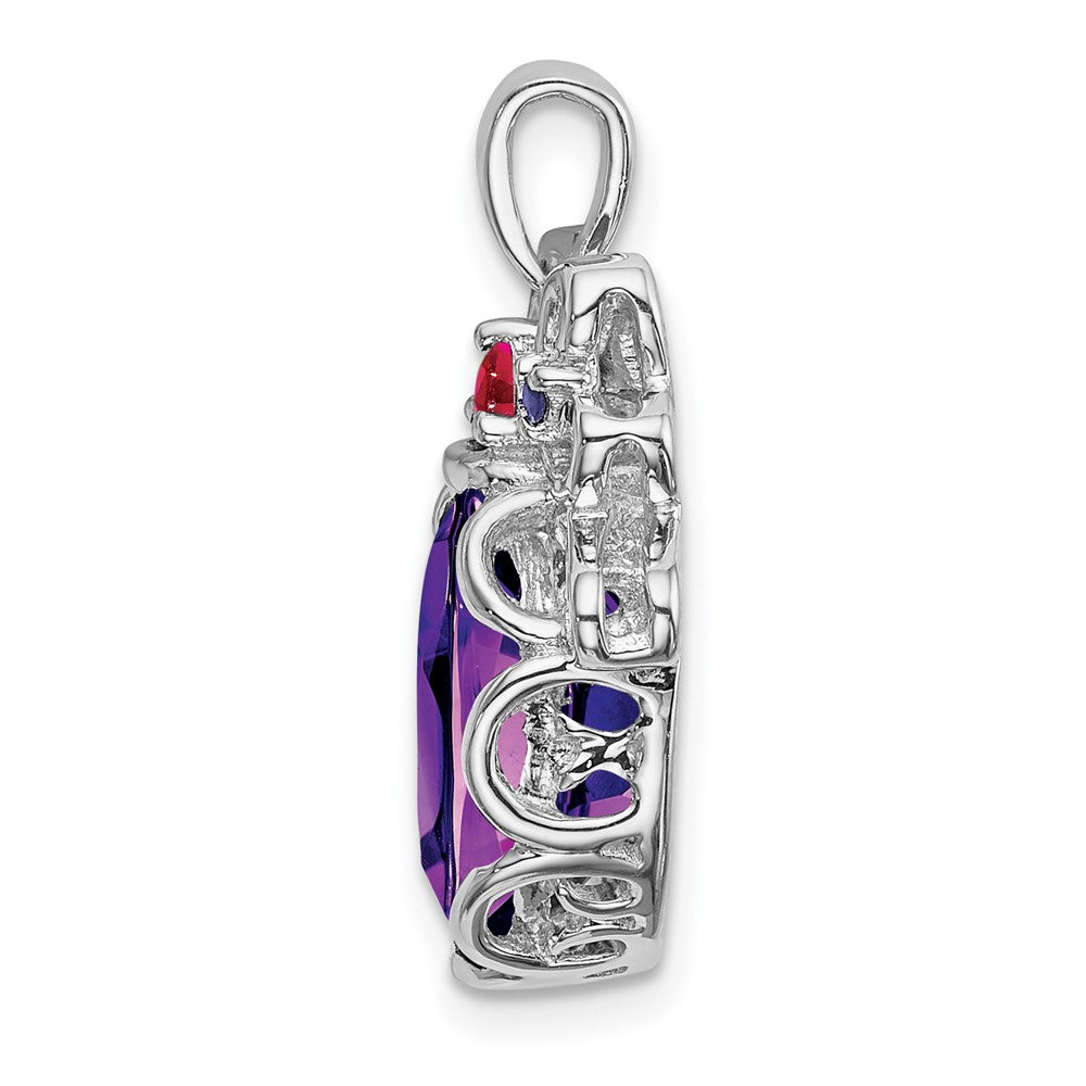 Sterlingsilber Amethyst Rubin und Saphir Anhänger