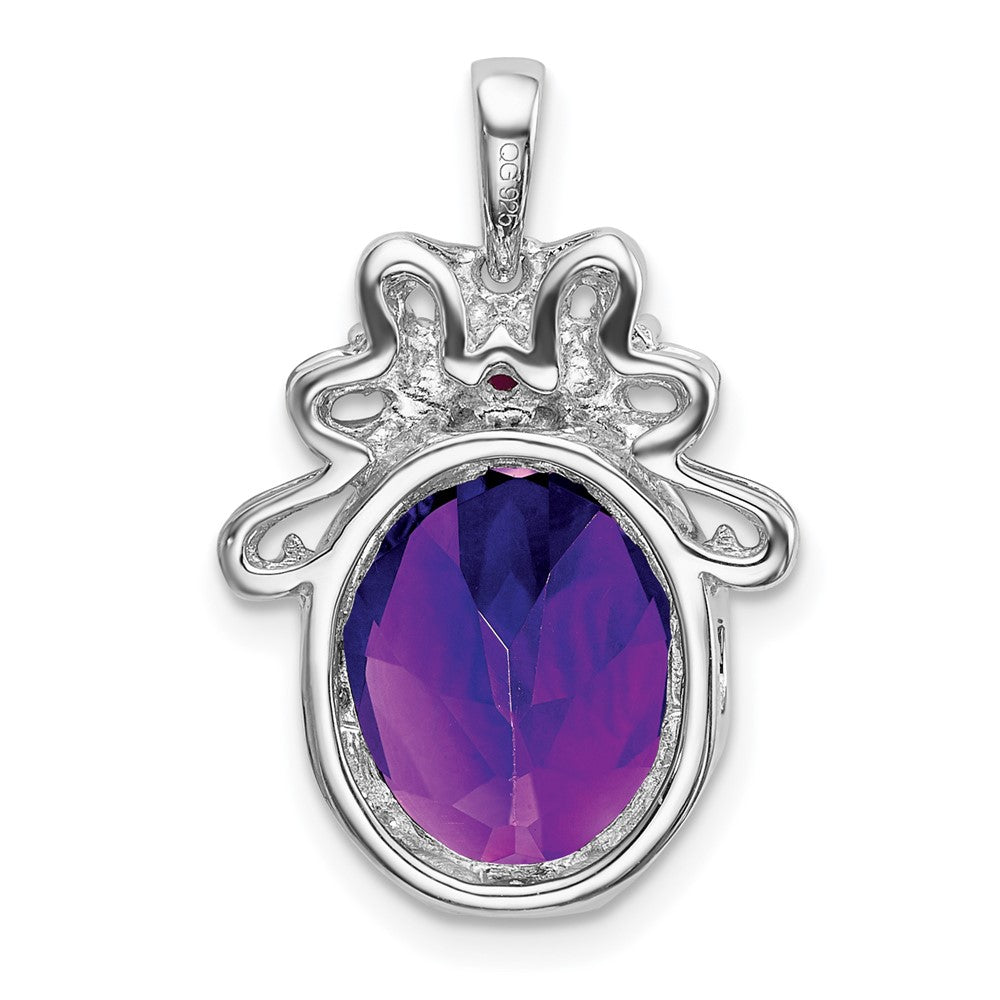 Sterlingsilber Amethyst Rubin und Saphir Anhänger