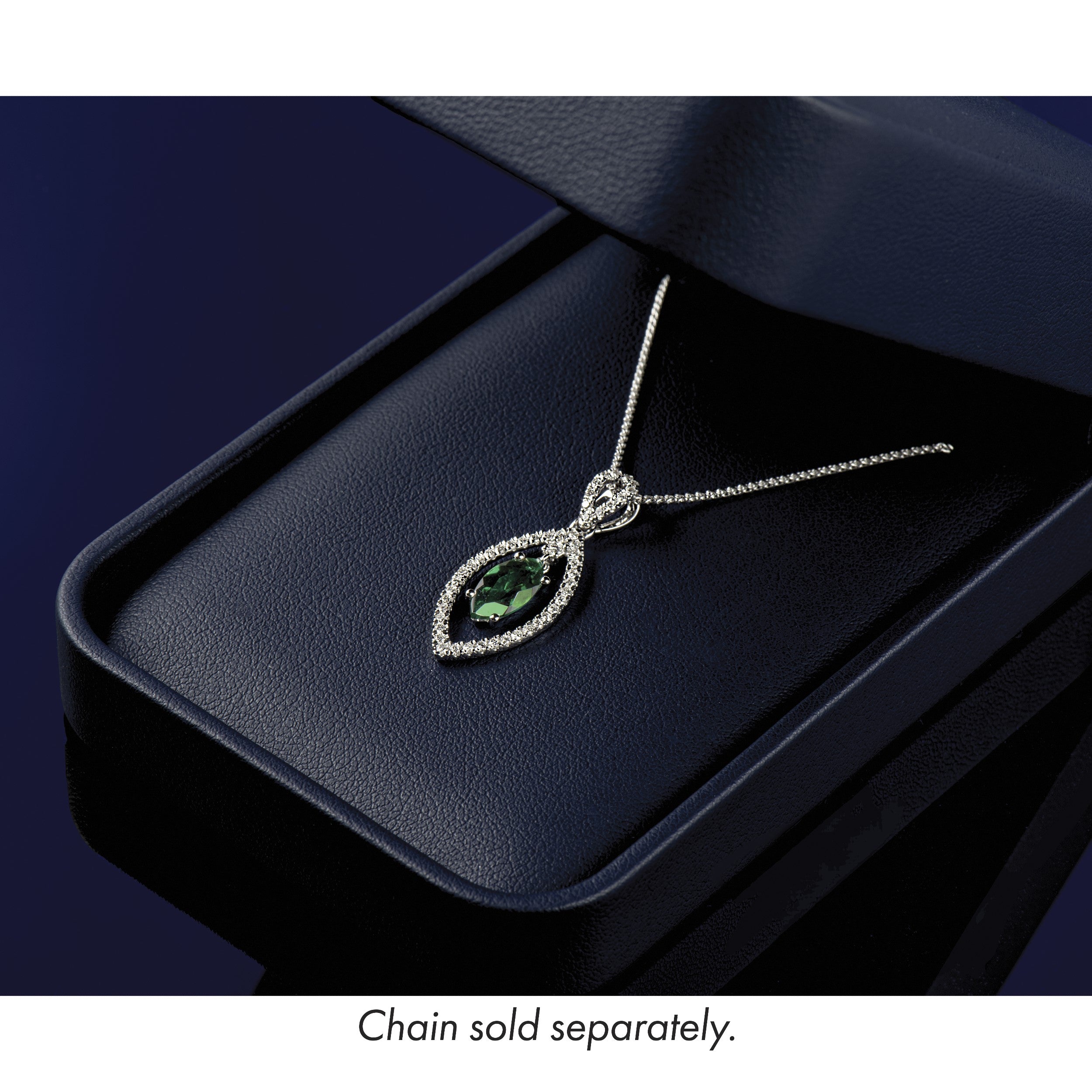 14 Karat Weißgold Gleitanhänger für Kette mit 0,33 ct. im Labor gezüchtetem Diamant VS/SI+ G+ und im Labor gezüchtetem Smaragd