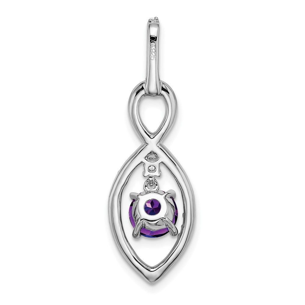 14K Weißgold Anhänger mit Amethyst und echtem Diamant