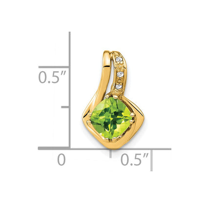14K Gelbgold Anhänger mit Peridot und echtem Diamant