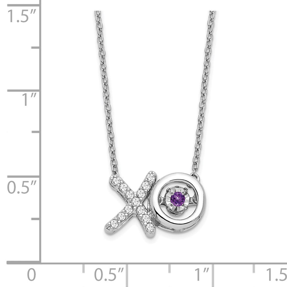 14K Weißgold Amethyst/real Diamant X und O Halskette