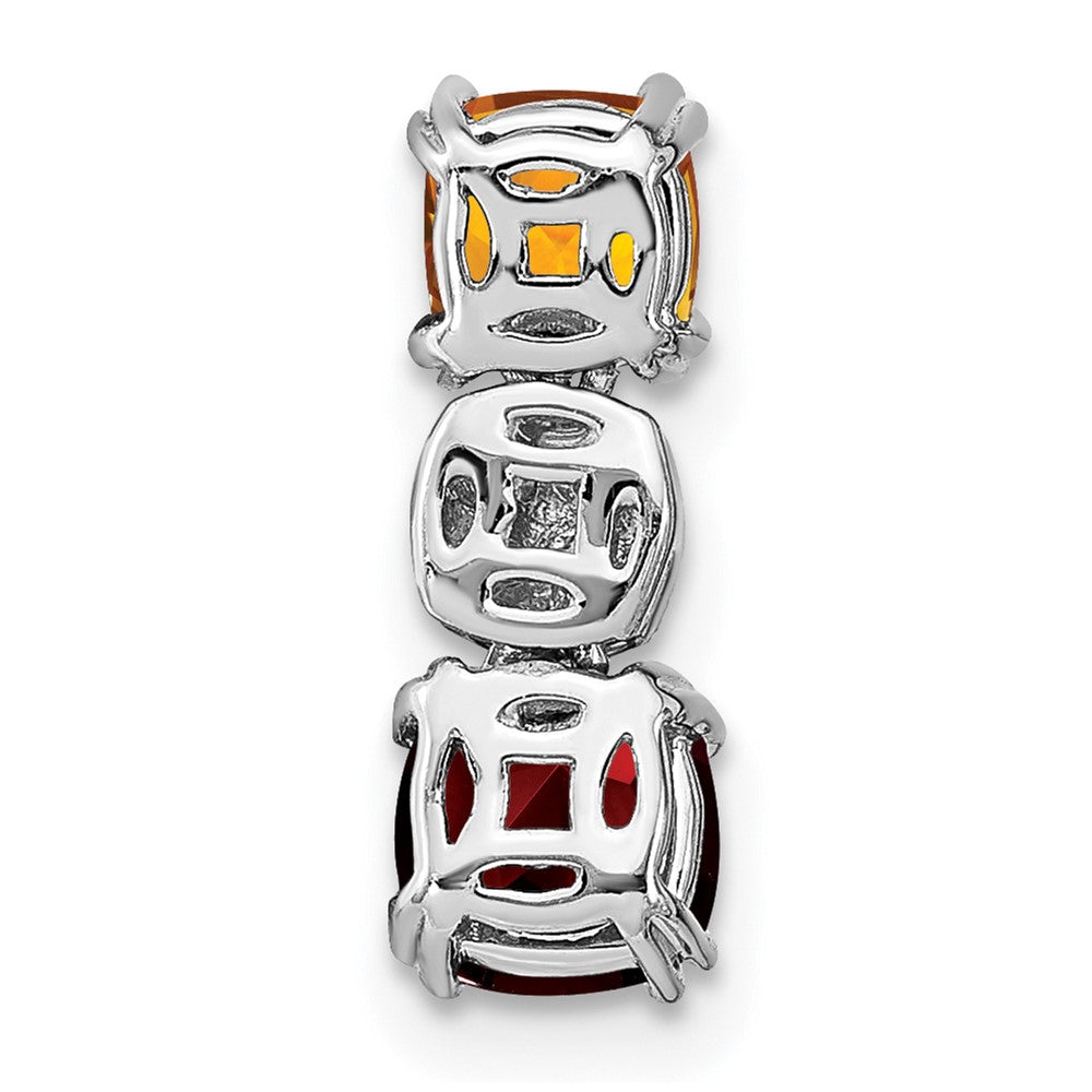14K Weißgold Citrin/garnet/real Diamant Kette Anhänger