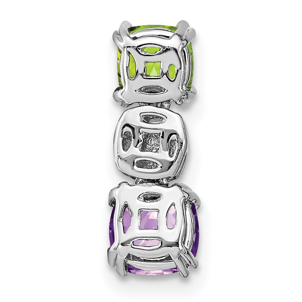 14K Weißgold Peridot/amethyst/real Diamant Kette Anhänger