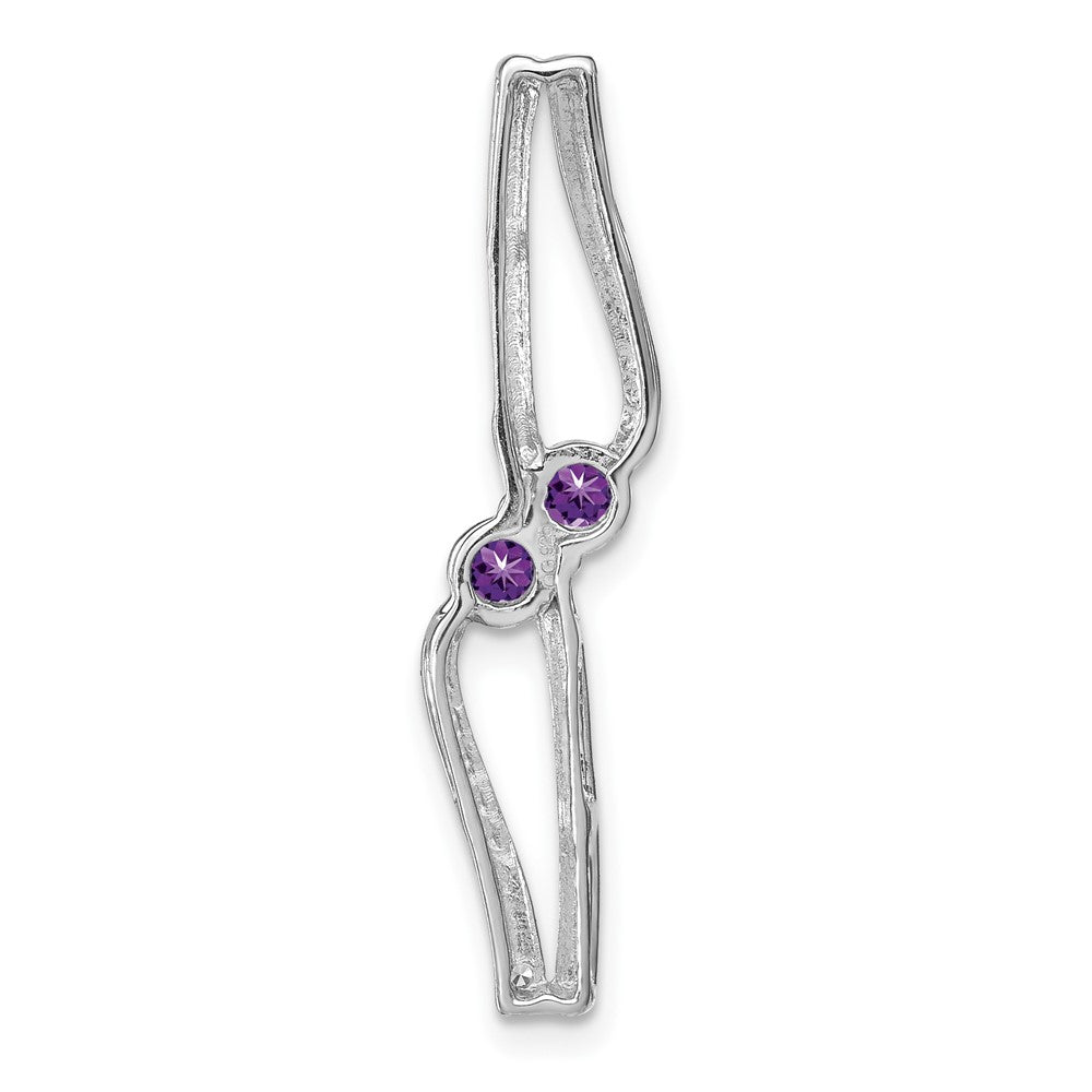 14K Weißgold Amethyst und Echt Diamant Kette Anhänger