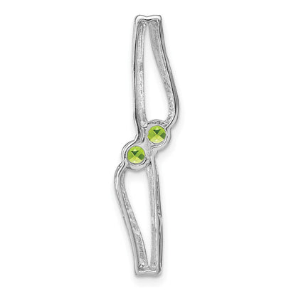 14K Weißgold Peridot und Echt Diamant Kette Anhänger