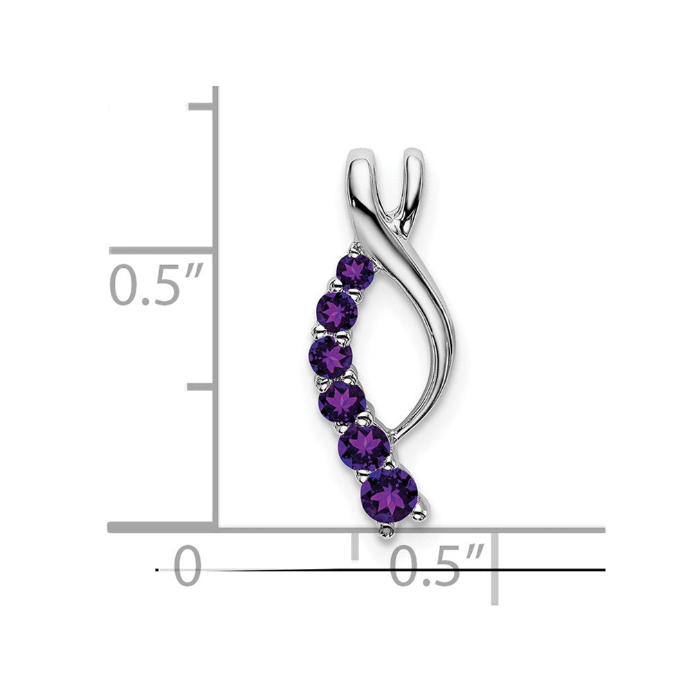 14K Weißgold Amethyst Journey Kette Anhänger