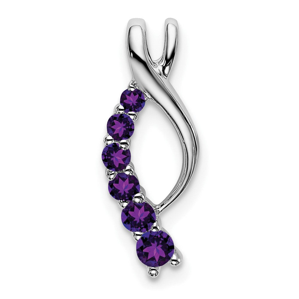 14K Weißgold Amethyst Journey Kette Anhänger