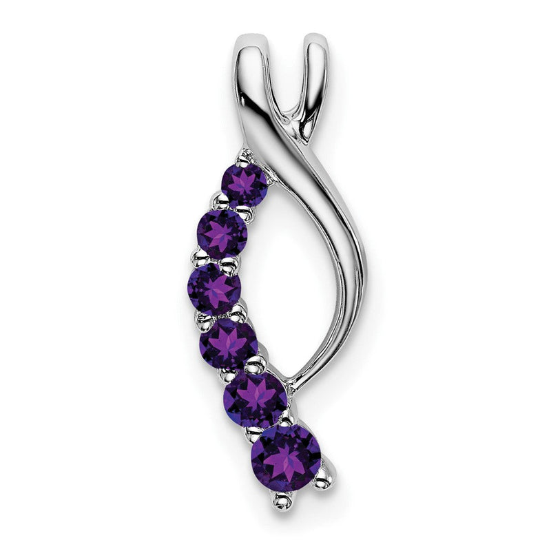 14K Weißgold Amethyst Journey Kette Anhänger