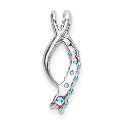 14K Weißgold Blautopas Journey Kette Anhänger