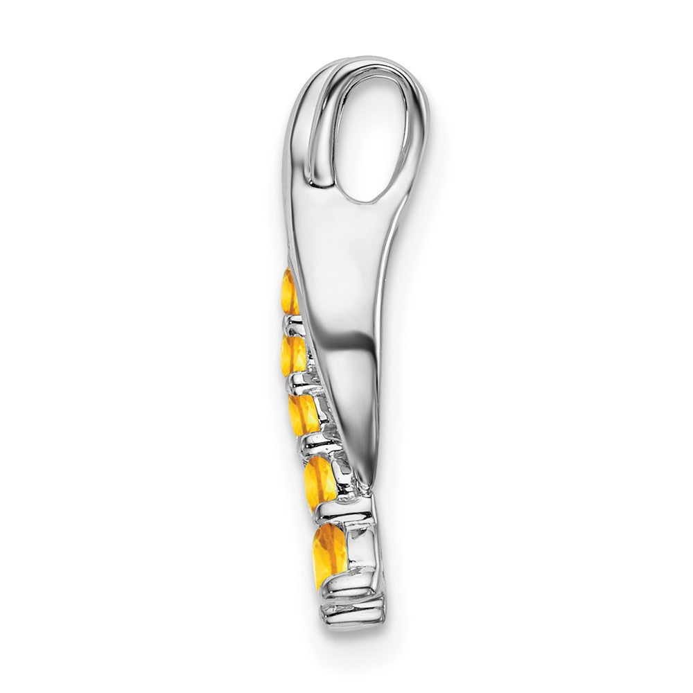 14K Weißgold Citrin Journey Kette Anhänger