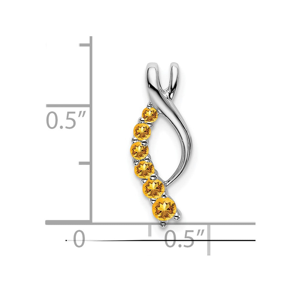 14K Weißgold Citrin Journey Kette Anhänger