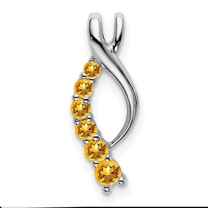 14K Weißgold Citrin Journey Kette Anhänger