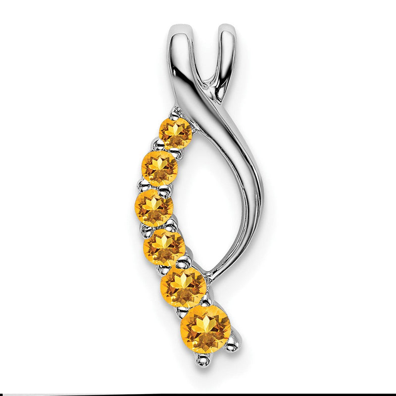 14K Weißgold Citrin Journey Kette Anhänger