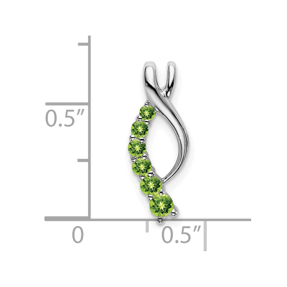 14K Weißgold Peridot Journey Kette Anhänger