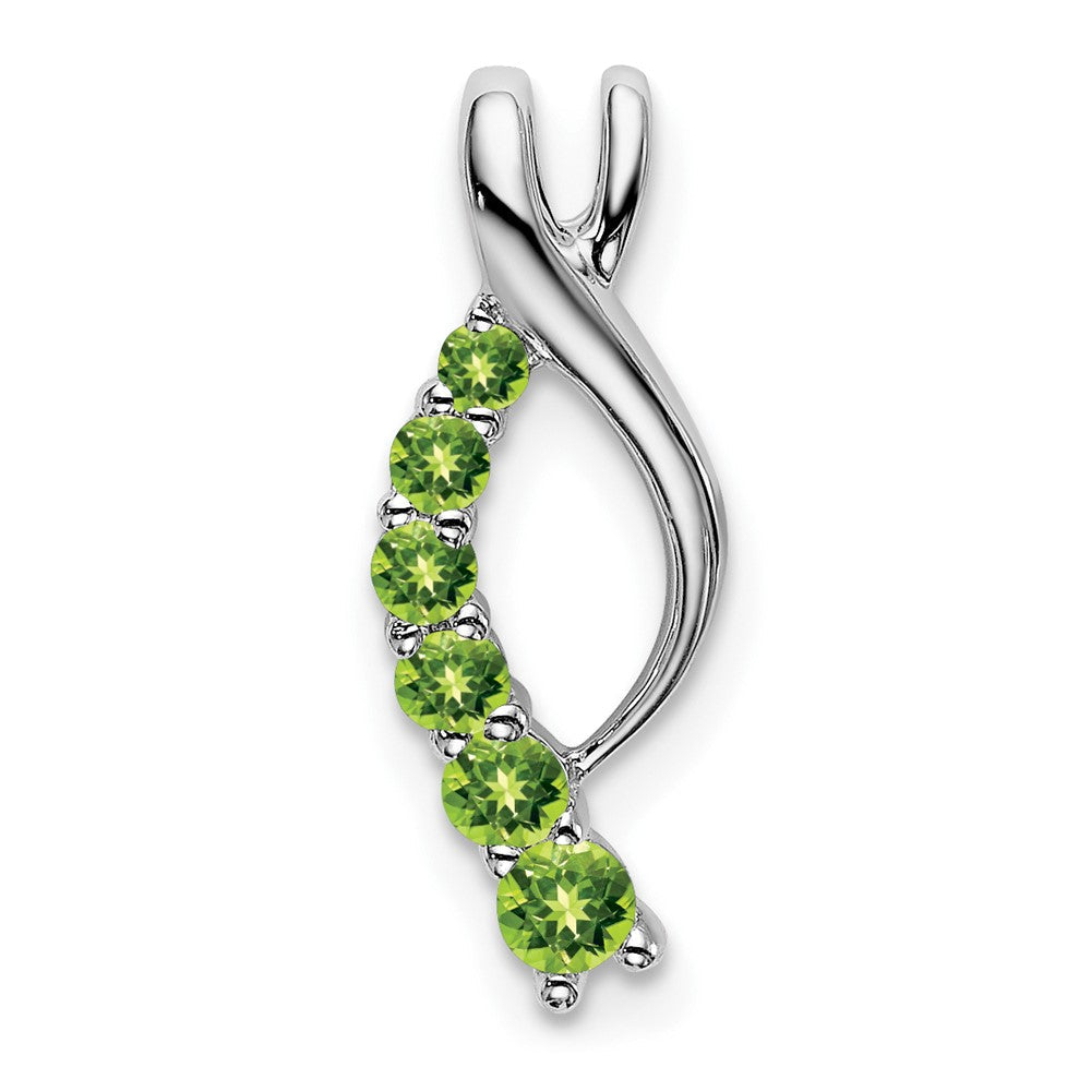 14K Weißgold Peridot Journey Kette Anhänger