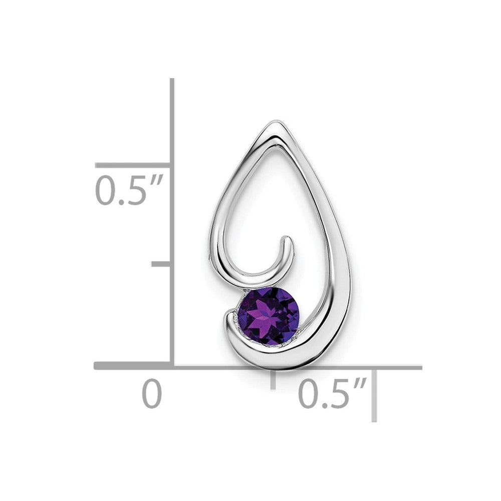 14K Weißgold Amethyst Kette Anhänger