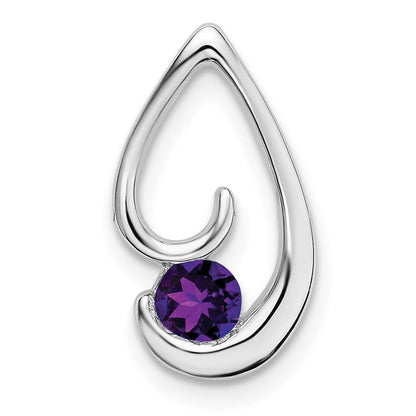 14K Weißgold Amethyst Kette Anhänger