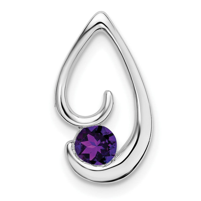 14K Weißgold Amethyst Kette Anhänger