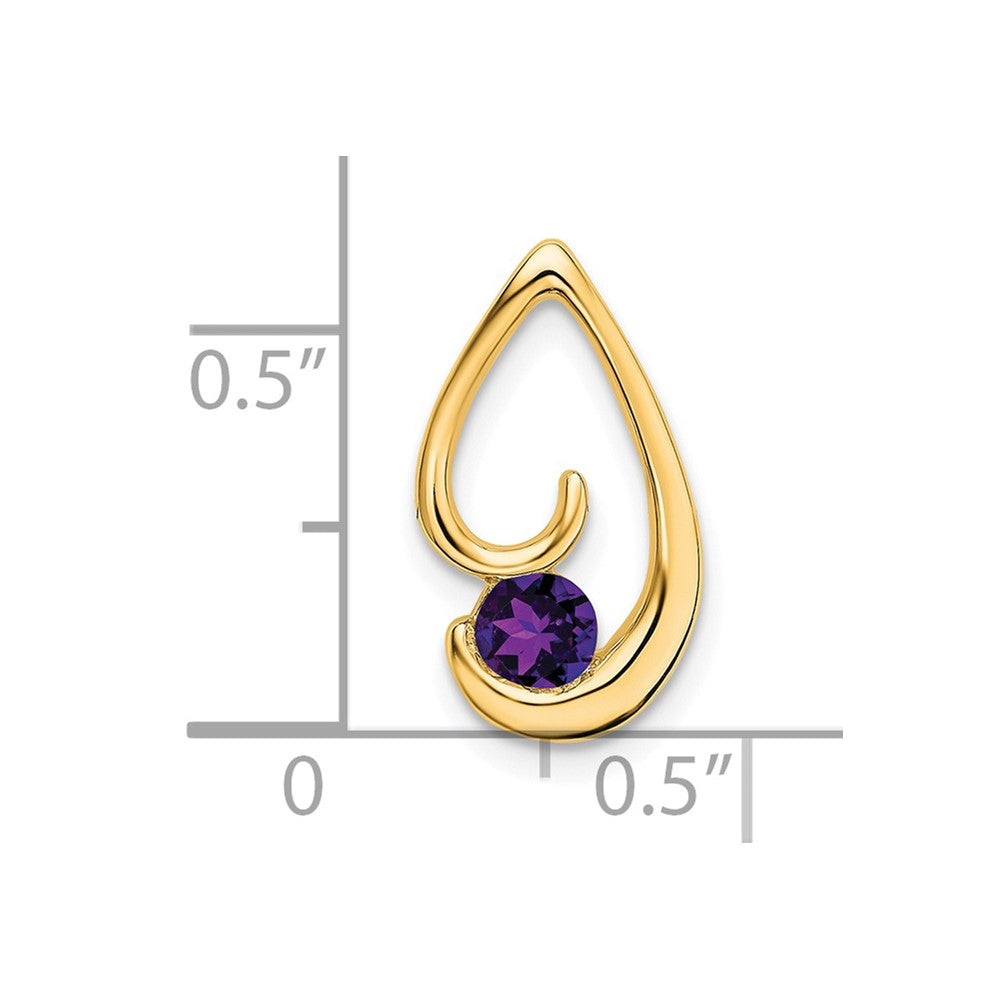 14K Gelbgold Amethyst Kette Anhänger