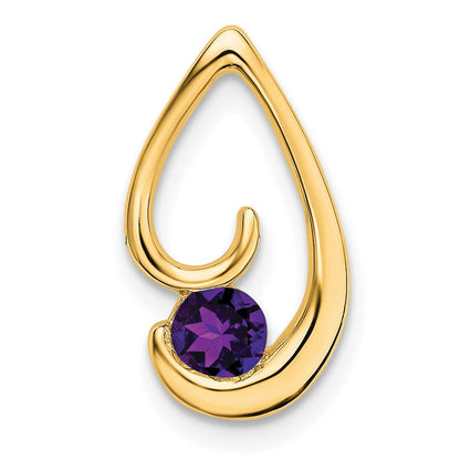 14K Gelbgold Amethyst Kette Anhänger