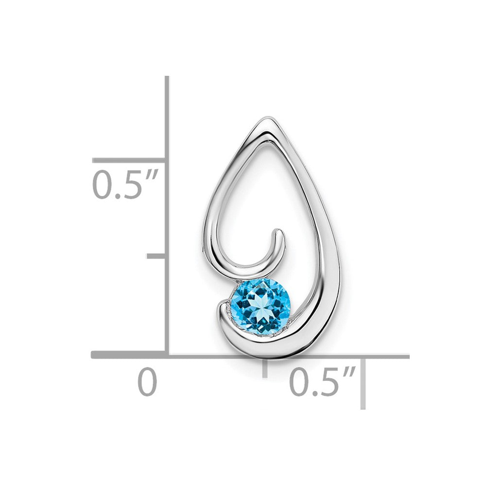 14K Weißgold Blautopas Kette Anhänger