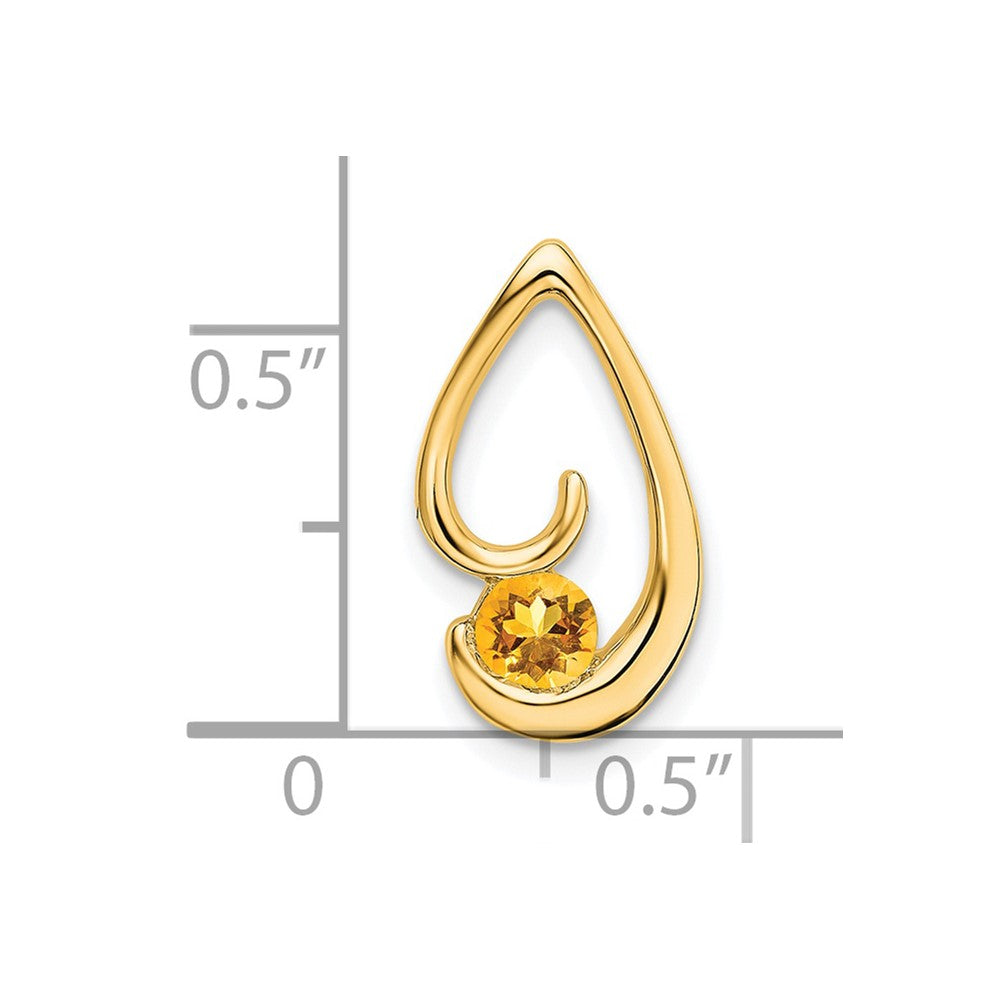 14K Gelbgold Citrin Kette Anhänger