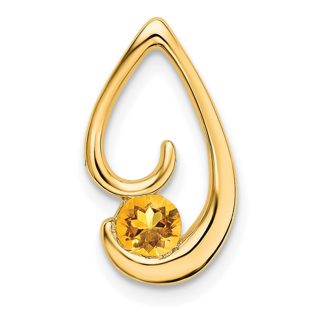 14K Gelbgold Citrin Kette Anhänger
