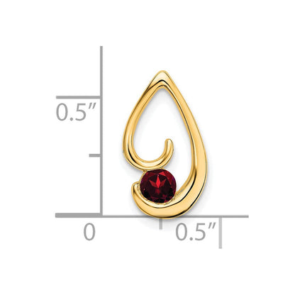 14K Gelbgold Granat Kette Anhänger