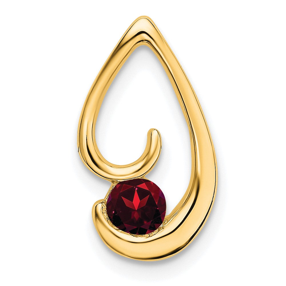 14K Gelbgold Granat Kette Anhänger