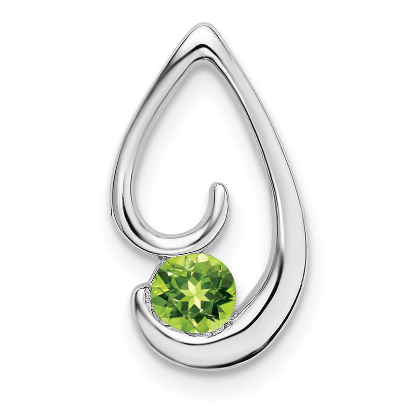 14K Weißgold Peridot Kette Anhänger