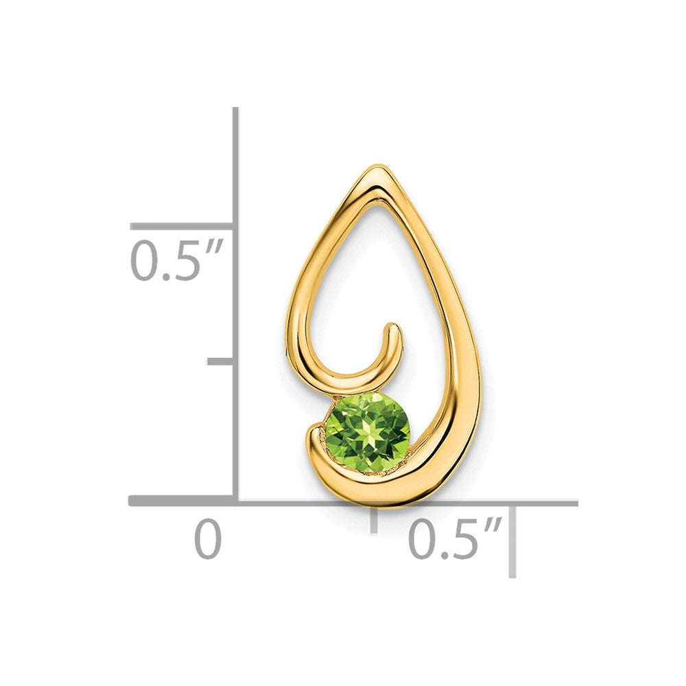 14K Gelbgold Peridot Kette Anhänger