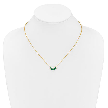 14K Gelbgold Marquise Smaragd 18 Zoll Halskette
