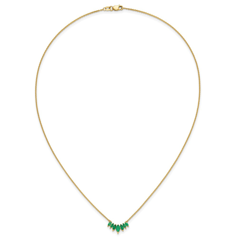 14K Gelbgold Marquise Smaragd 18 Zoll Halskette