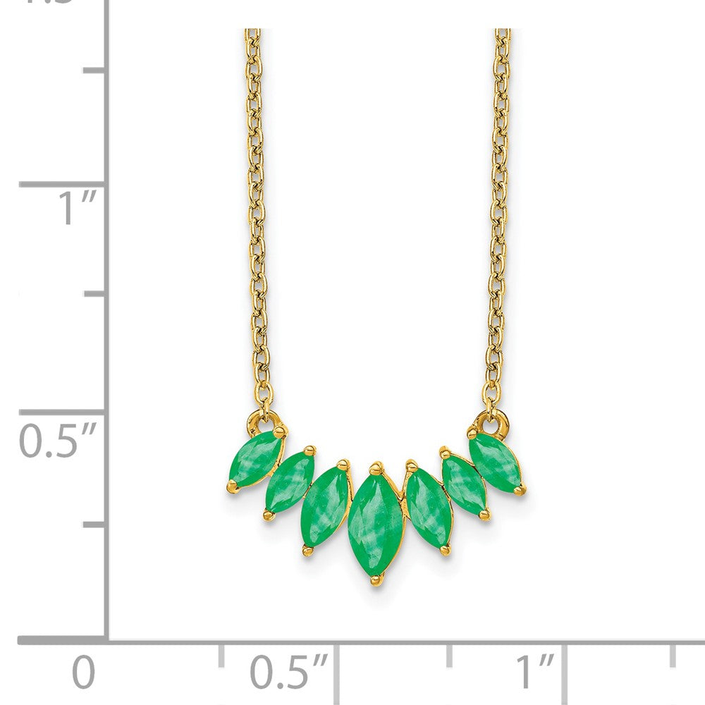14K Gelbgold Marquise Smaragd 18 Zoll Halskette