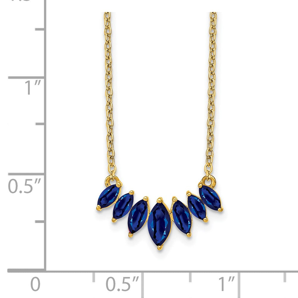 14K Gelbgold Marquise Saphir 18 Zoll Halskette
