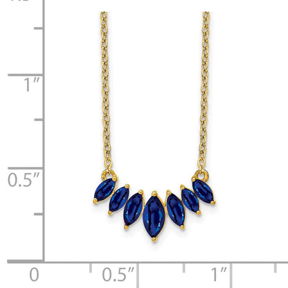 14K Gelbgold Marquise Saphir 18 Zoll Halskette