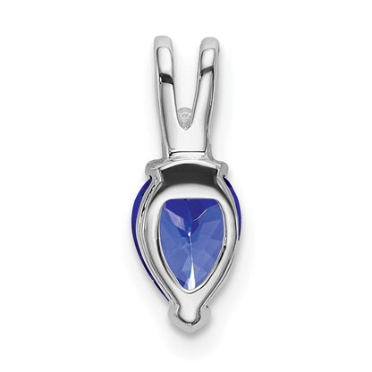 14K Weißgold 14K Weißgold Tropfen Tansanit und Diamant Anhänger