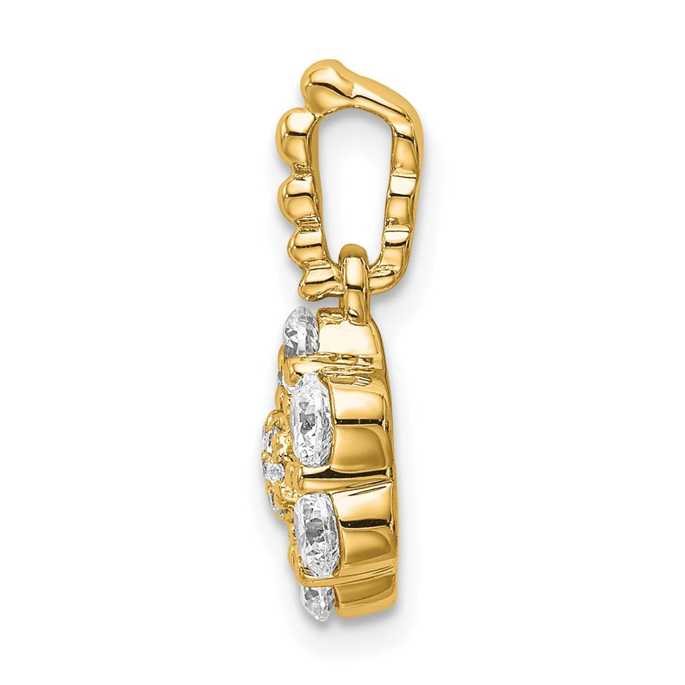 14K Gelbgold Labordiamant VS/SI FGH Blumenanhänger