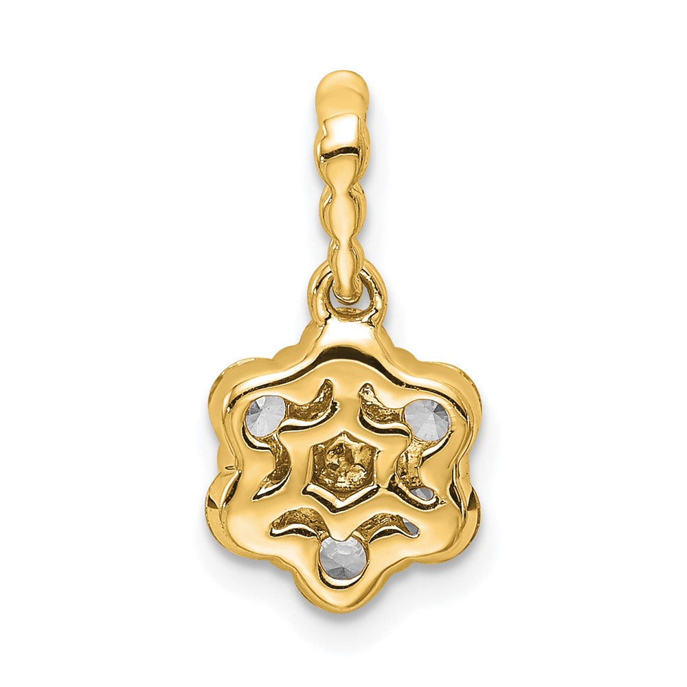14K Gelbgold Labordiamant VS/SI FGH Blumenanhänger