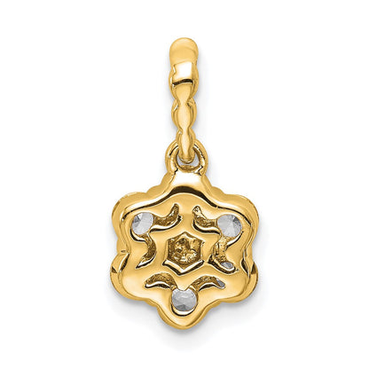 14K Gelbgold Labordiamant VS/SI FGH Blumenanhänger