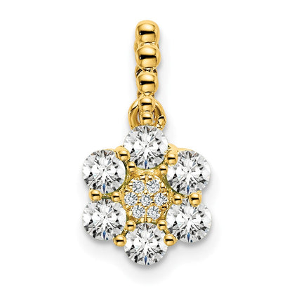 14K Gelbgold Labordiamant VS/SI FGH Blumenanhänger