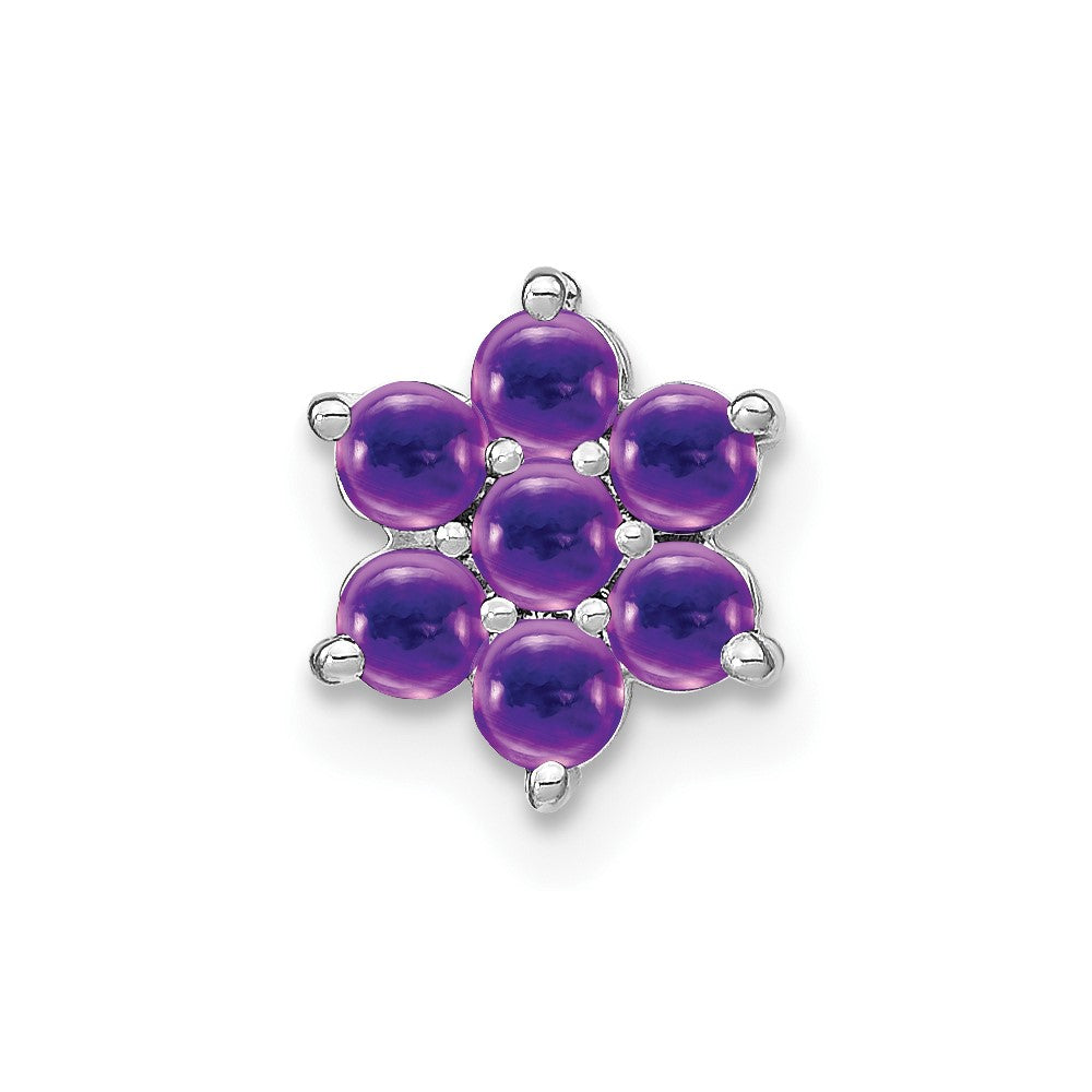 14K Weißgold Amethyst Blumen Kette Anhänger