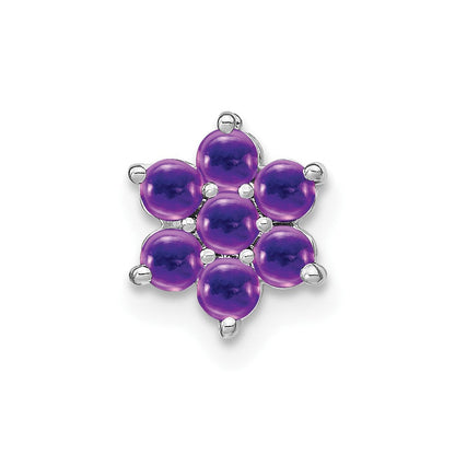 14K Weißgold Amethyst Blumen Kette Anhänger