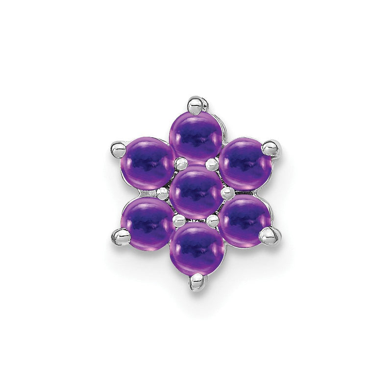 14K Weißgold Amethyst Blumen Kette Anhänger