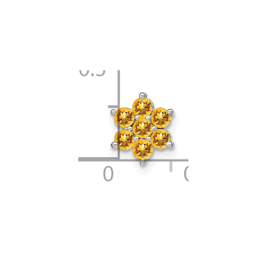 14K Weißgold Citrin Blumen Kette Anhänger