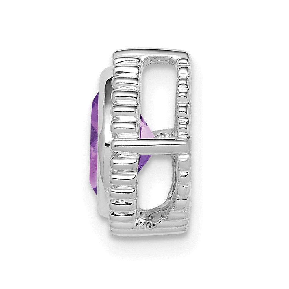 14K Weißgold Kissen Amethyst Kette Anhänger