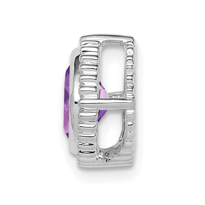 14K Weißgold Kissen Amethyst Kette Anhänger
